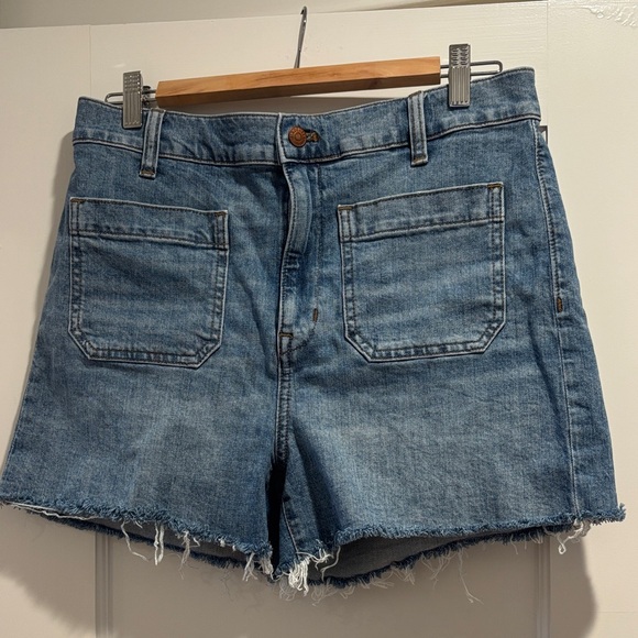 Madewell Light Blue Denim Cutoff Shorts with Frayed Hem - Picture 2 of 8
